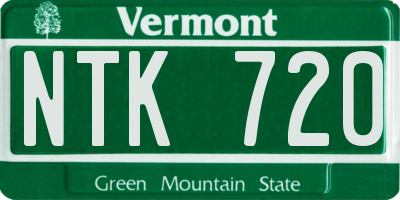 VT license plate NTK720