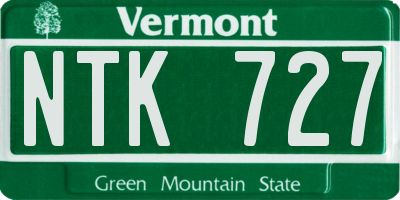 VT license plate NTK727