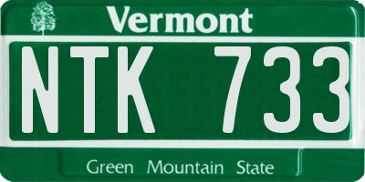 VT license plate NTK733
