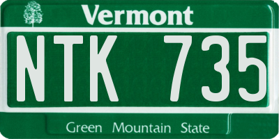 VT license plate NTK735
