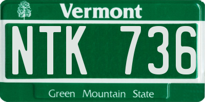 VT license plate NTK736