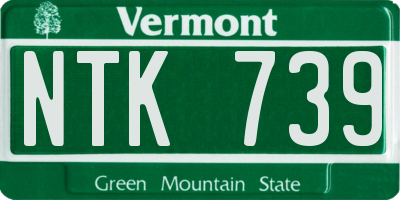 VT license plate NTK739