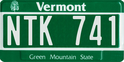 VT license plate NTK741