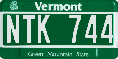 VT license plate NTK744