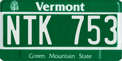 VT license plate NTK753