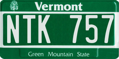 VT license plate NTK757