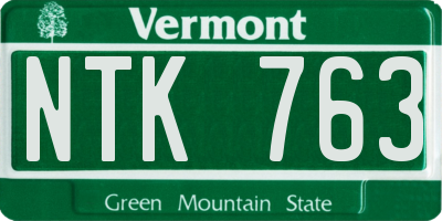 VT license plate NTK763