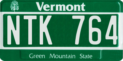VT license plate NTK764
