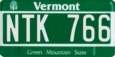 VT license plate NTK766