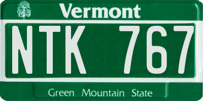 VT license plate NTK767