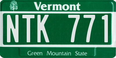 VT license plate NTK771