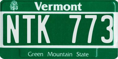 VT license plate NTK773