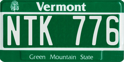 VT license plate NTK776