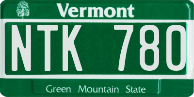 VT license plate NTK780