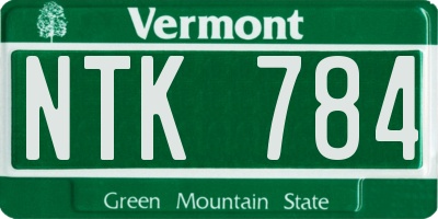 VT license plate NTK784