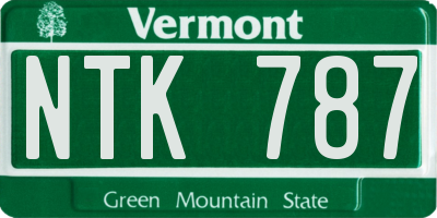 VT license plate NTK787