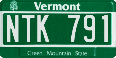 VT license plate NTK791