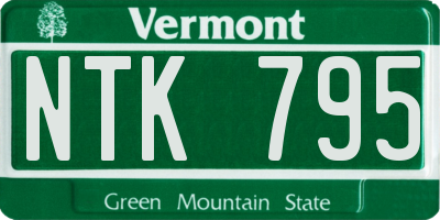 VT license plate NTK795