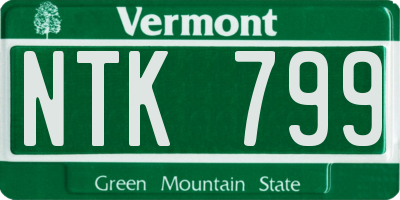VT license plate NTK799