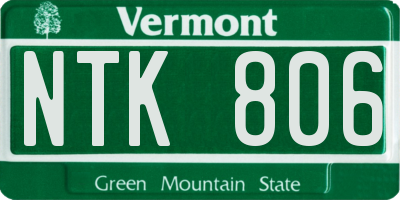 VT license plate NTK806