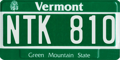 VT license plate NTK810