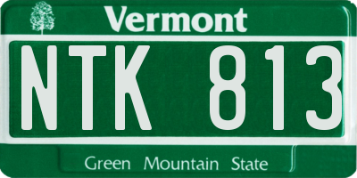 VT license plate NTK813