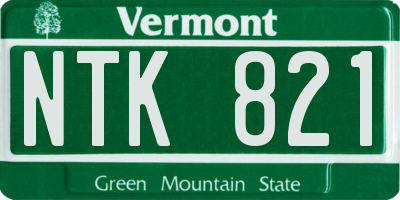 VT license plate NTK821