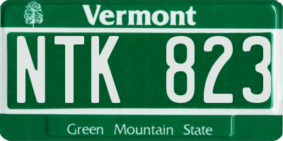 VT license plate NTK823