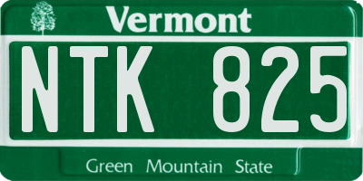 VT license plate NTK825