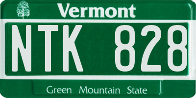 VT license plate NTK828