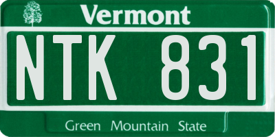 VT license plate NTK831