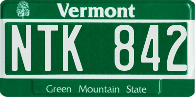 VT license plate NTK842