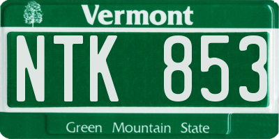 VT license plate NTK853