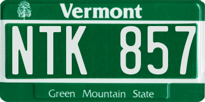 VT license plate NTK857
