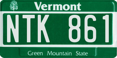 VT license plate NTK861