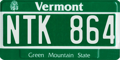 VT license plate NTK864