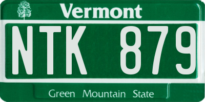 VT license plate NTK879