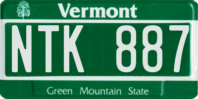 VT license plate NTK887