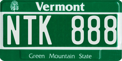 VT license plate NTK888