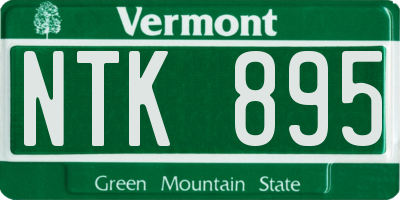 VT license plate NTK895