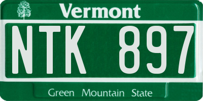 VT license plate NTK897