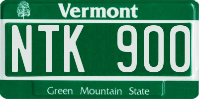 VT license plate NTK900