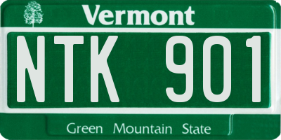 VT license plate NTK901