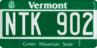 VT license plate NTK902