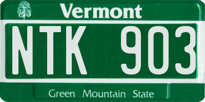 VT license plate NTK903