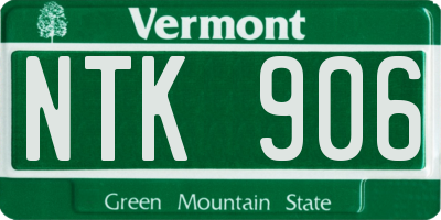 VT license plate NTK906