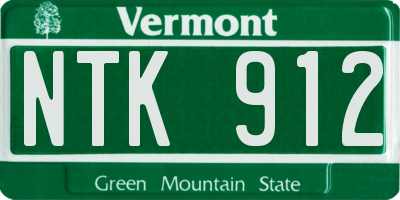 VT license plate NTK912