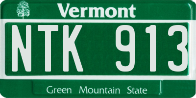 VT license plate NTK913