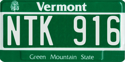 VT license plate NTK916