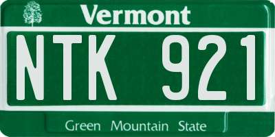VT license plate NTK921